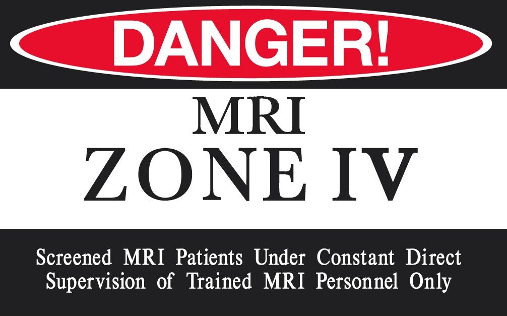 Safety in MRI Danger Zone IV sign