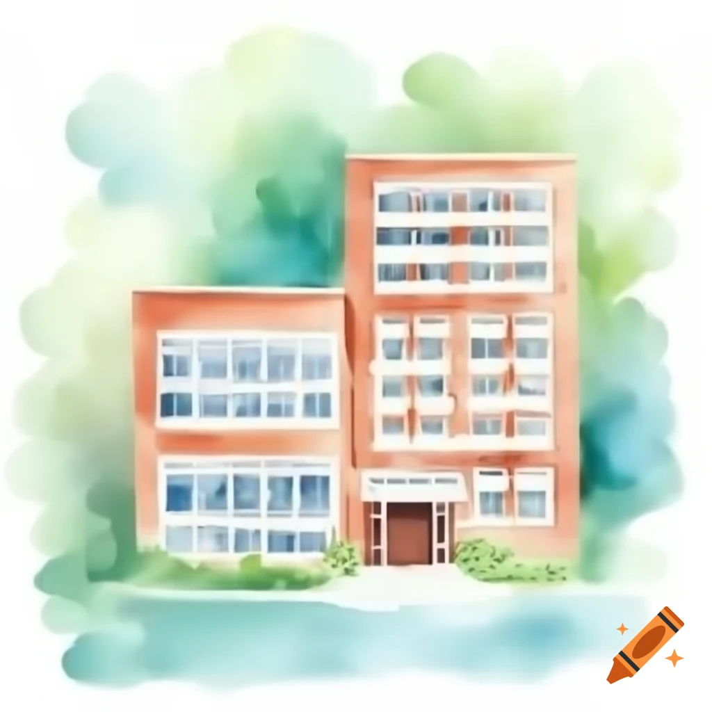 Watercolor of hospital